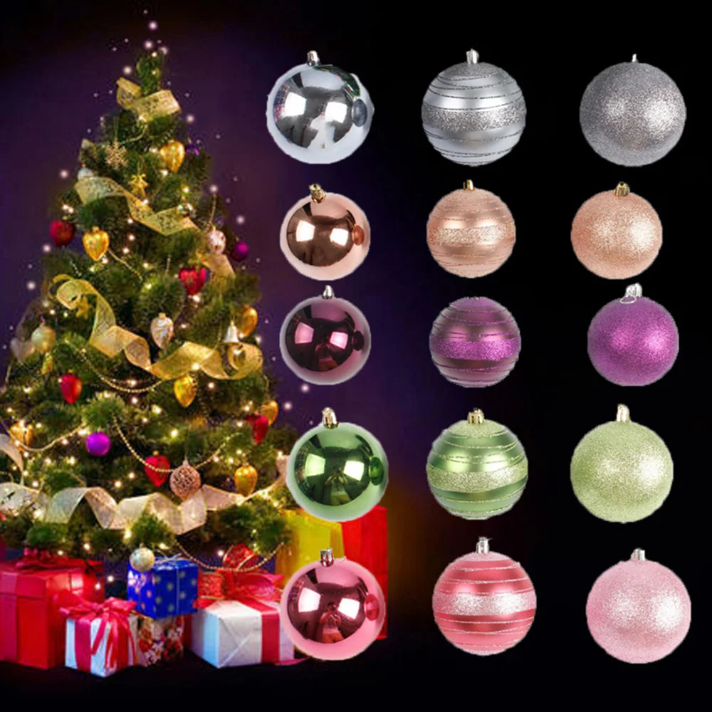 123 шт 80 мм Рождественская елка безделушки простые блестящие рождественские украшения шаровые украшения