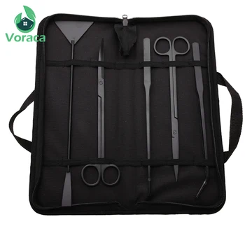 

5Pcs Black Metal Tweezers Scissors Spatula Nipper Fish Tank Aquarium Cleaning Trimming Tools Kit Set Water Plant Supplies Bag