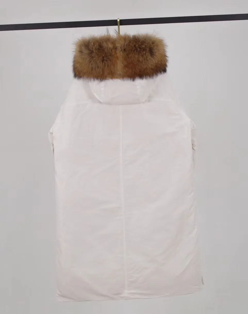 Special Offer Autumn And Winter Luxury Fur Collar Slit Hemline at Hem Important down Jacket Women's