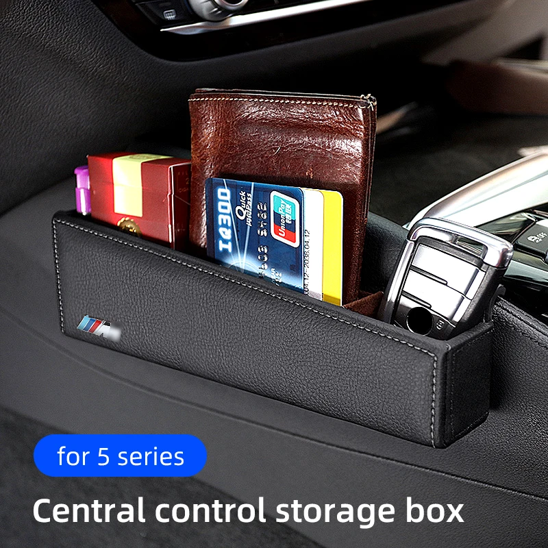 Car Inner Gear Shift Side Storage Box for BMW 2018-up 5 Series G30 G38 Left Hand Phone Hoder Organizer Car Accessories Black