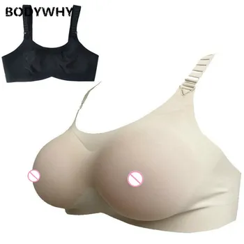 

Fashion Pocket Bra Silicone Breast Forms Fake Boobs Triangle Suit For Crossdresser Transvestite Drag Queen Postoperative Cosplay