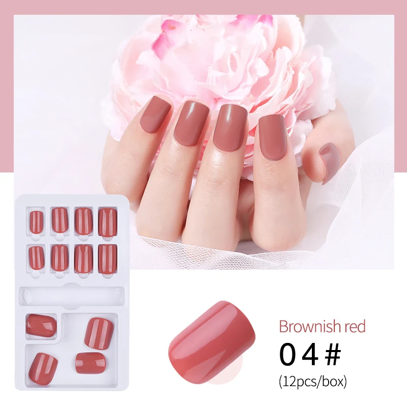 color 4 12 шт многоразовый поддельный клей для накладных ресниц с наклейкой для длинных ложных наконечников нажмите на ноготь искусство искусственный маникюр удлинитель - Цвет: color 4
