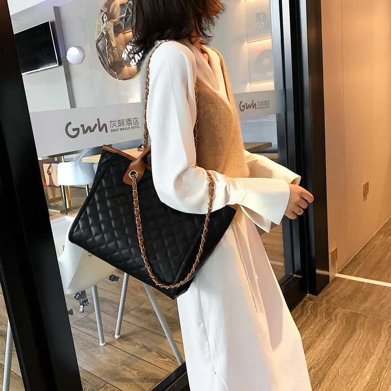 Designer Quality Luxury Handbags High Capacity Shoulder Bags For Women Lady Totes Elegant Solid Color Chain Hand Bag