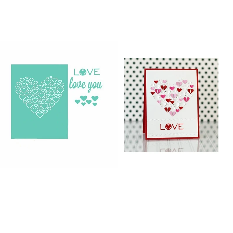 

Metal Cutting Dies Stencil Love You Special Word Heart Shape For Craft Paper Cards Album Scrapbooking Making Template 2019