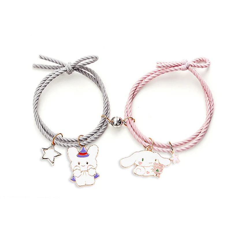 Hello Kitty Friends 2pcs Cute Cartoon Charm Jewelry Adjustable Couple  Bracelet