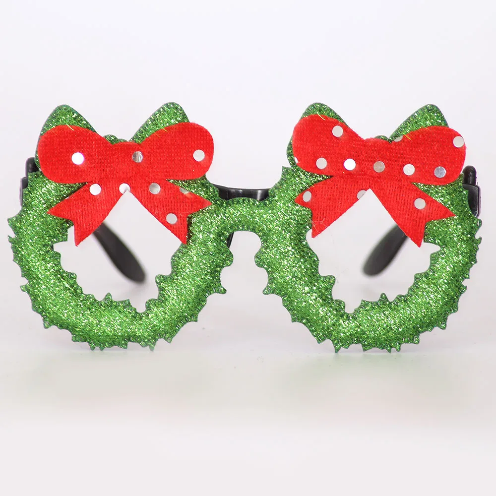 Christmas Decorations Adult Children Toys Santa Claus Snowman Antler Glasses Christmas Decorative Glasses - Color: Olive
