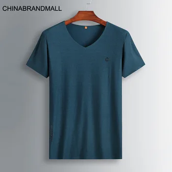 

Men Plus Fat Plus Size Leisure Solid Color Joker V Collar Short Sleeve T Shirt Young Men Short Sleeve