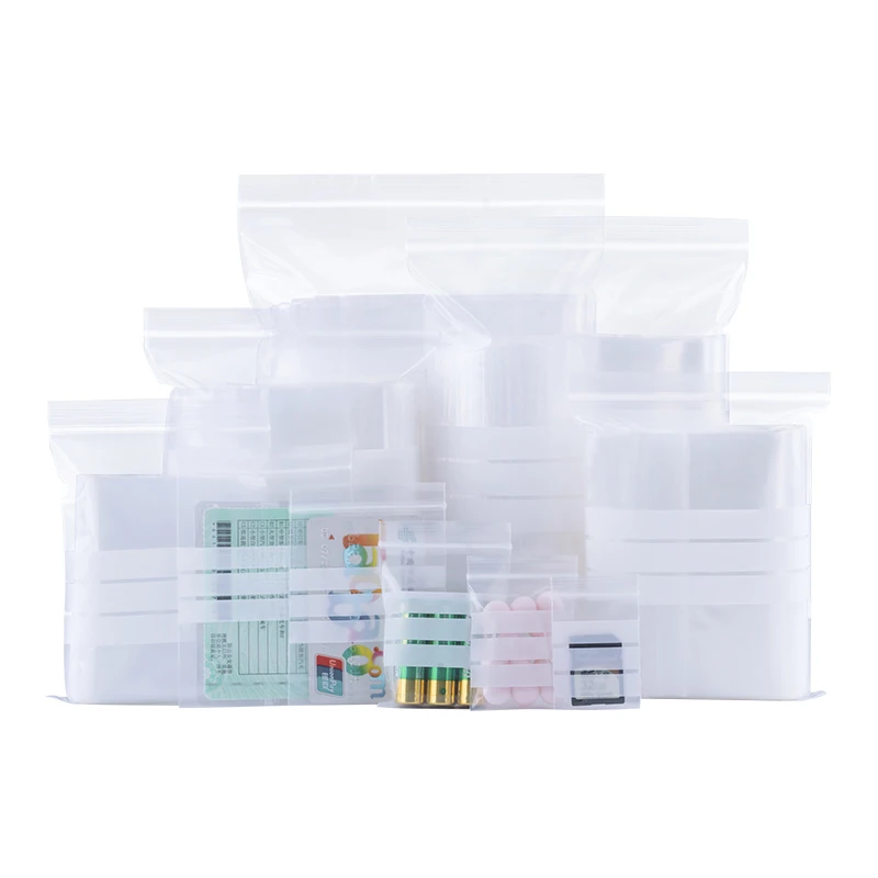 100pcs Writing Packaging Remember Note Pouches Plastic Zip Lock Jewelry Bag Write On Seal Self Resealable polythene 5