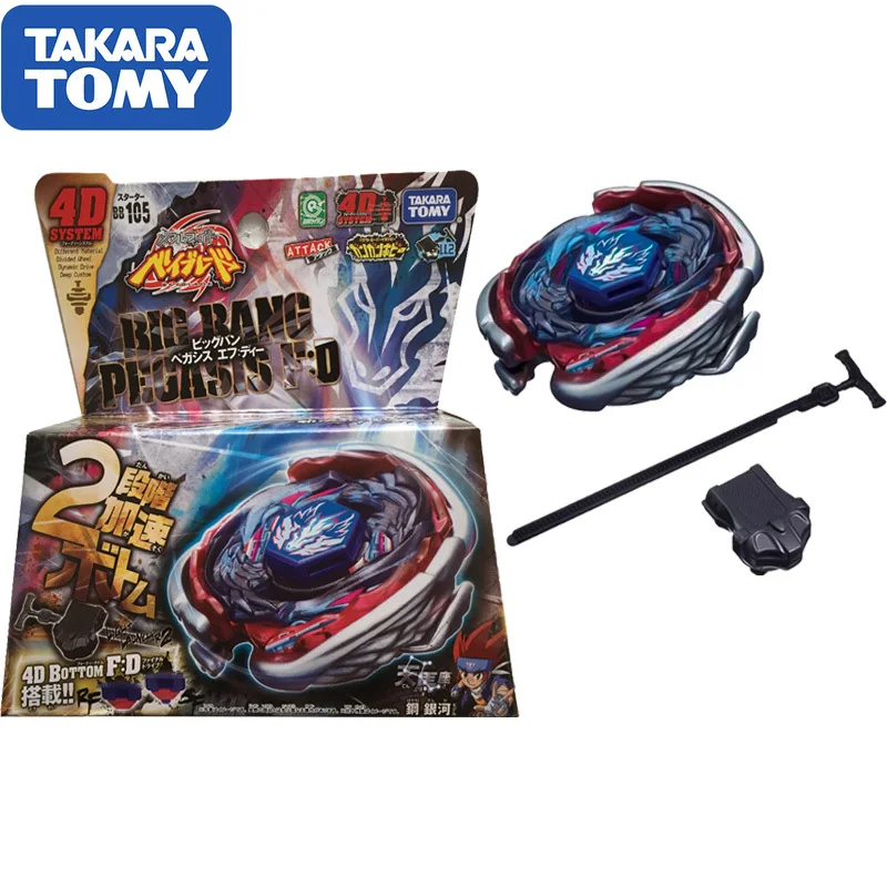 

Original Takara Tomy Beyblade Burst Metal Fusion with Launcher BB105 Burst Metal Fusion Big Rang Pegasis 4D Bottom FD Gyro toys