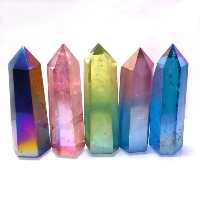 

Natural Electric Crystal 7-8cm Natural Crystal Crafts Decoration Fluorite Crystal Quartz Crystal Stone Point Healing Stone