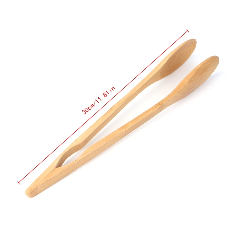 Bamboo Wooden Food BBQ Salad Toast Tongs Cake Pastry Tea Clip Clamp Kitchen Tool 1 Pc Food Tongs
