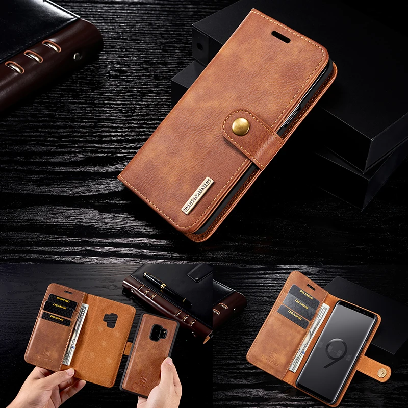 Ультрароскошный кожаный магнитный чехол DG.Ming для Samsung Note10 S8 S9 S10 S20 S21 Plus Note 20