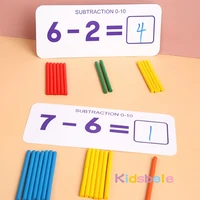 Montessori Math Toys For Children Kids Early Educational Toys Counting Wooden Sticker Kids Number Cognition Birthday Gift 2
