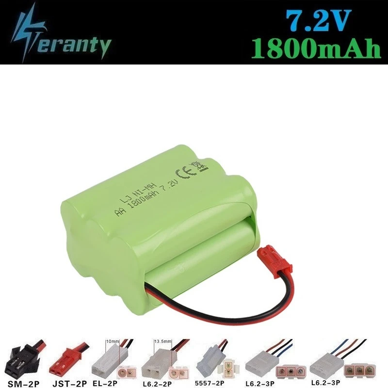 

1800mah 7.2v Rechargeable Battery For Rc toys Cars Tanks Robots Gun Boats AA NiMH Battery 7.2v 700mah Battery Pack 1Pcs to 10Pcs