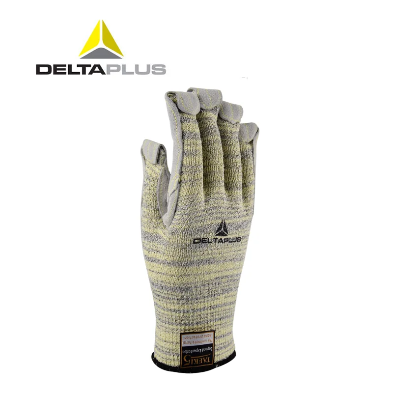Защитные перчатки DELTAPLUS 5LV, защищенные от порезов, перчатки из воловьей кожи, усиленные Арамидные волокна, короткие защитные перчатки