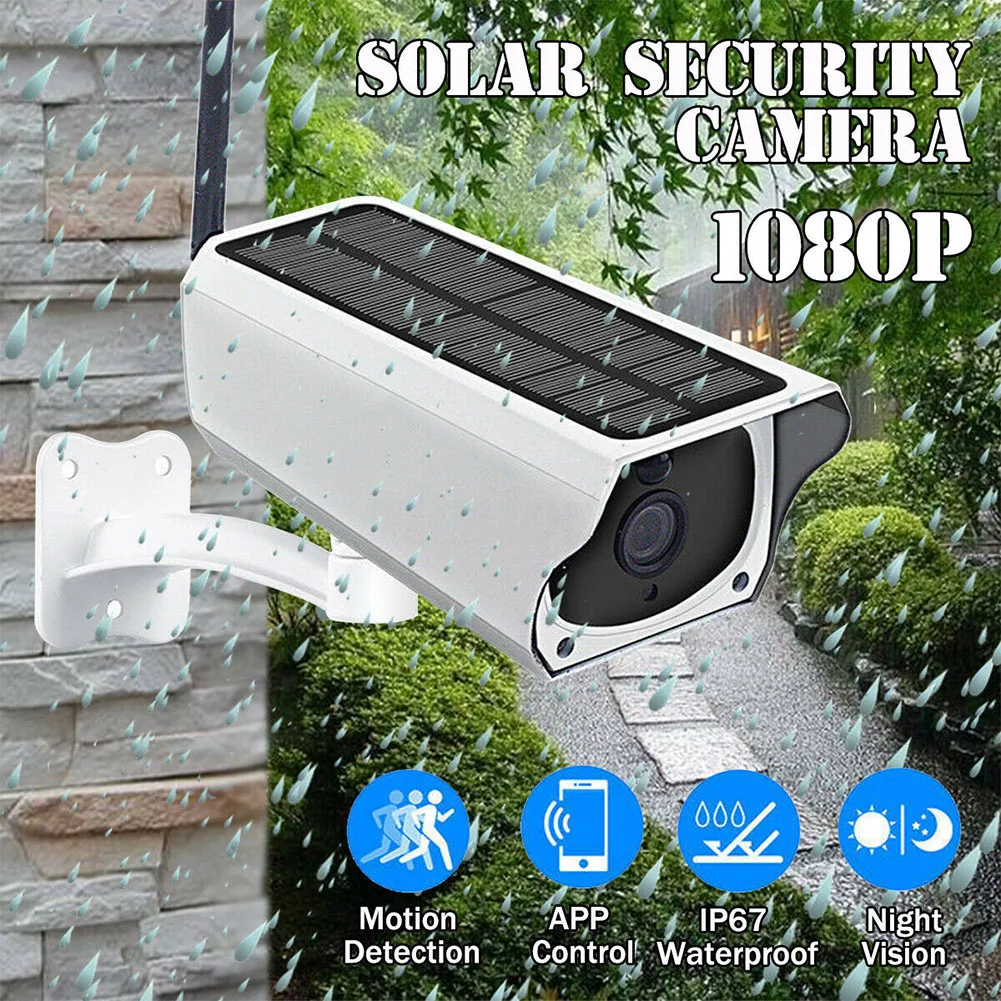 

1080P HD Solar Powered Home Monitor Aluminum Alloy Outdoor Surveillance Camera Record Video Wireless Low Power Night Vision WIFI