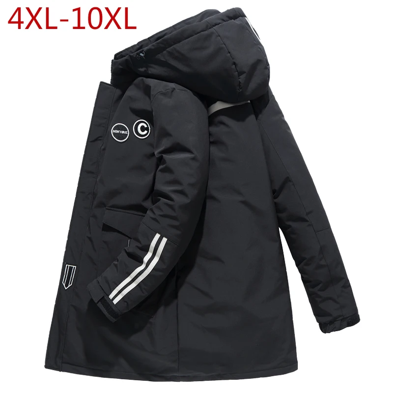 2019 Mens Winter Jacket 4XL-10XL Thick Warm Hooded Parkas Simple Long Hem Practical Windproof Coat and Jacket Large Size Outwear 2019 Mens Winter Jacket 4XL-10XL Thick Warm Hooded Parkas Simple Long Hem Practical Windproof Coat and Jacket Large Size Outwear