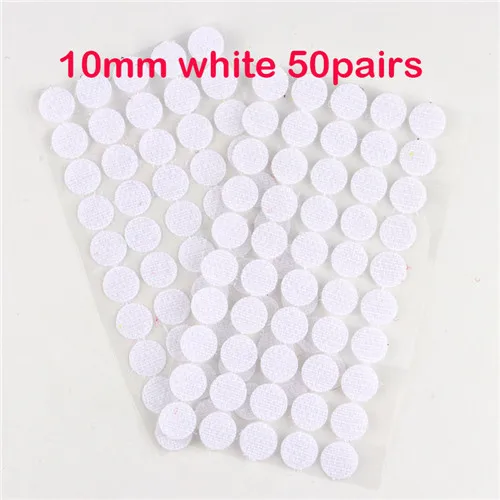 White 10mm 50pair Self Adhesive Fastener Tape Dots 10/15/20/25/30mm Velcros Adhesive Magic Tape White Black Round Hook Loop Boob Tape Strong Glue - Цвет: White 10mm 50pair