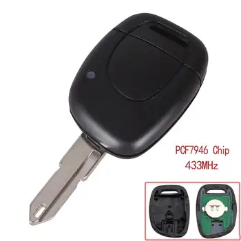 

New 434MHz 1 Button Uncut Blade Remote Car Key Shell For Renault Twingo Clio Kangoo Master NO Chip Keyless Entry Fob Case