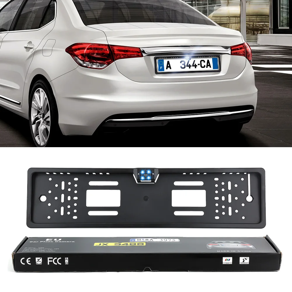 Для CCD HD Автомобильная камера заднего вида резервная универсальная камера Европейская номерная табличка рамка ночного видения с светодиодный камерой