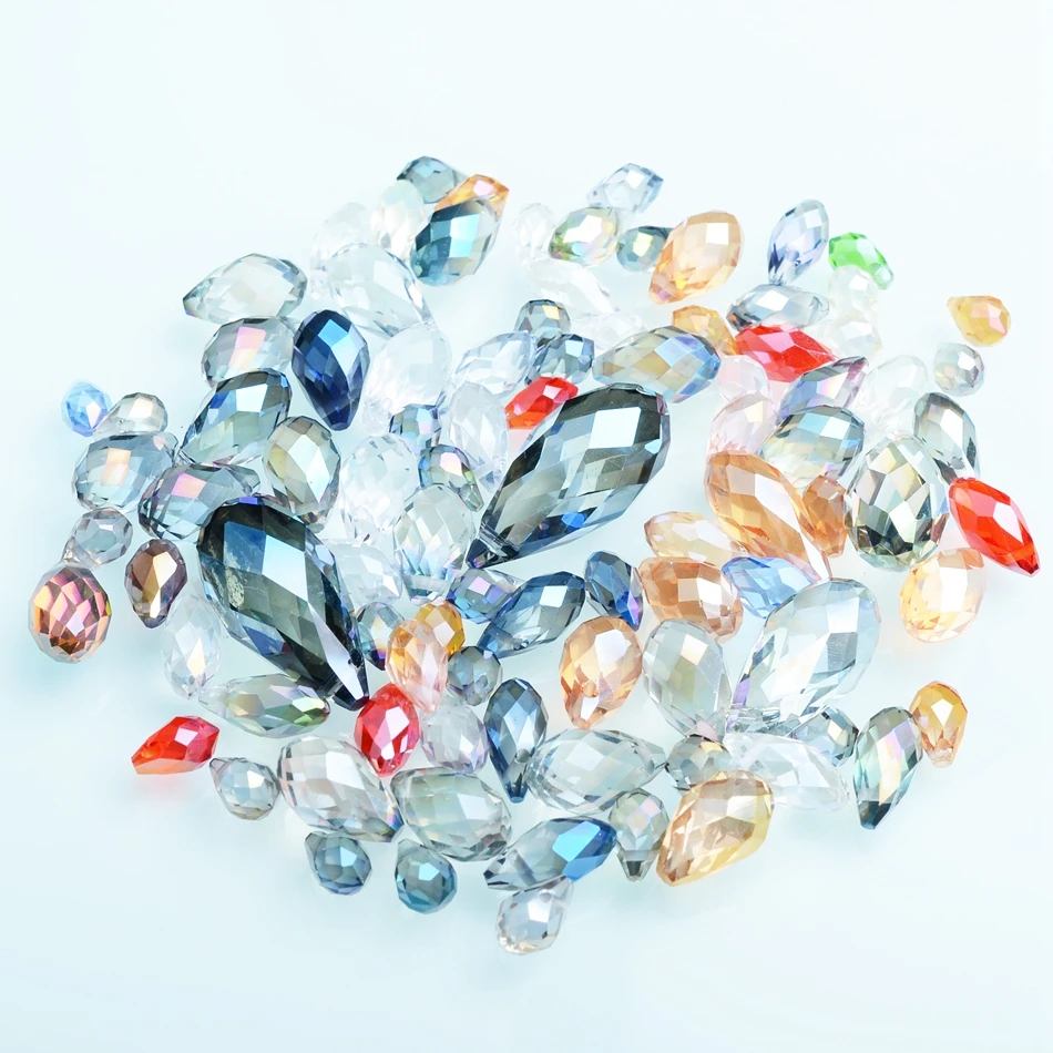 Граненые Австрийские хрустальные бусины Waterdrop стеклянные разных размеров для