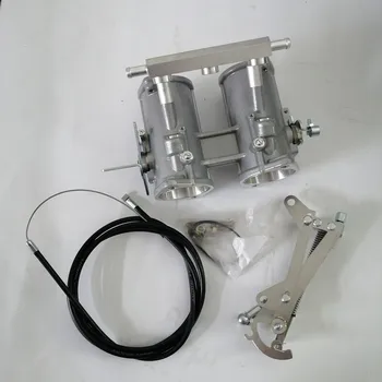 

DCOE 50 Twin 50mm Carburetor Throttle Bodies Body + Throttle linkage Top Mount + Throttle Cable for dellorto Weber Solex EMPI
