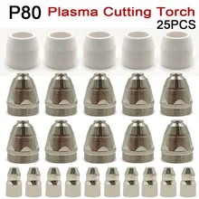 

25pcs P-80 Plasma Electrode Tip Nozzle 1.5 100Amp LG80 P80 Cutting Machine Consumable Torch Cutter Welder Welding Gun Soldering