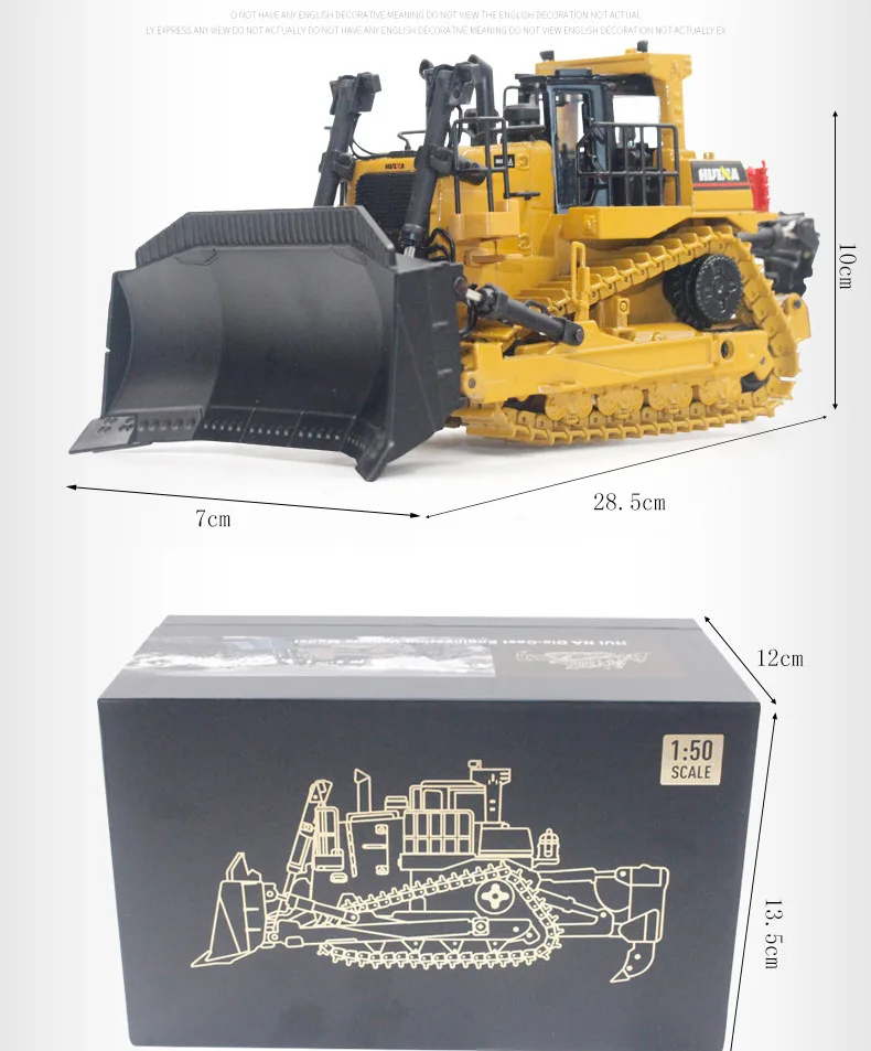 Отдел удовлетворен 1: 50 сплав бульдозер статическая модель детская интерактивная игрушка из сплава статическая архитектура инженерное транспортное средство