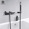 MYQualife Matte Black Bathroom Faucet 2 Function Bathtub Facuet  Wall Mounting Cold and Hot Shower Faucet Waterfall 1