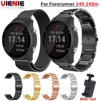 

20mm Stainless Steel Band Strap for Garmin Forerunner 245/Vivoactive 3/Samsung Galaxy 42mm Active 2 Watch Strap Metal Wristband