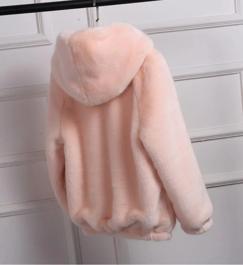 Женская зимняя шуба из искусственного меха норки, большой размер, длинный рукав, с капюшоном, на молнии, Женская куртка с мехом, теплая верхняя одежда, YT50193