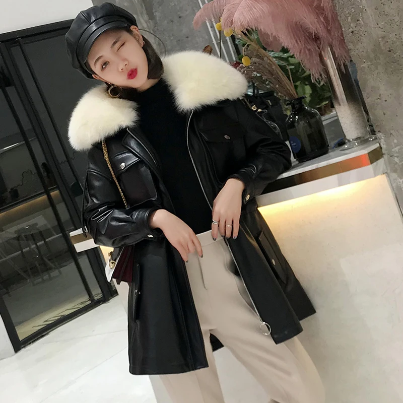 

Genuine Leather Jacket Duck Down Winter Coat Women Sheepskin Real Leather Jacket Women Clothes 2019 Veste Femme 17888 YY1041