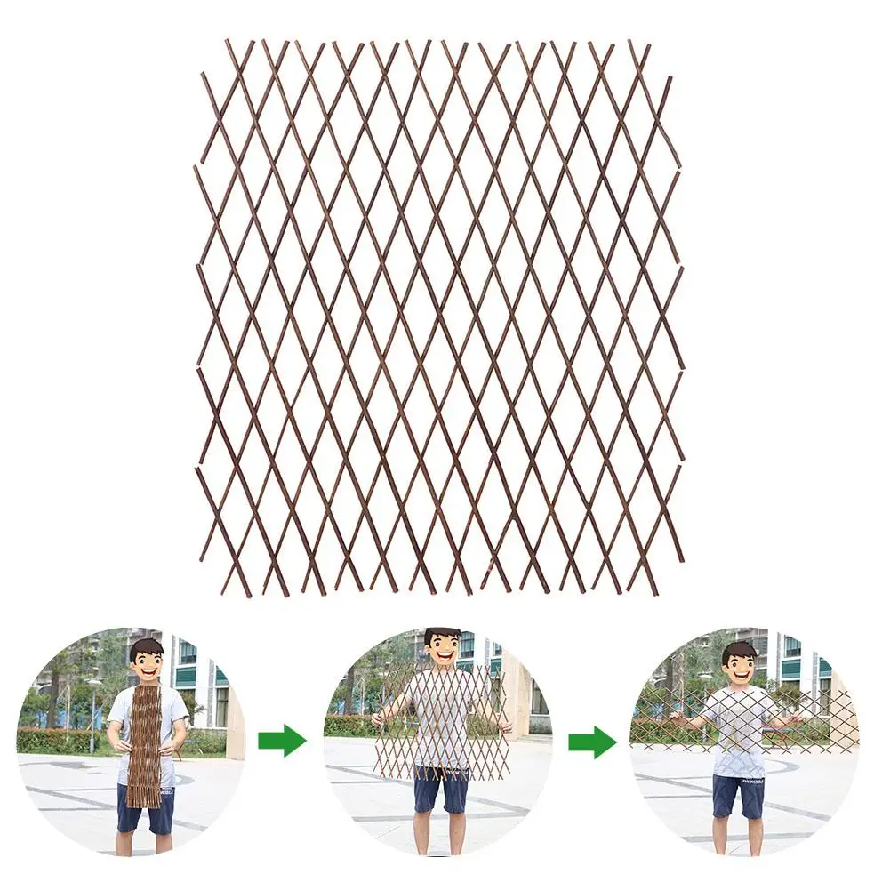 

Expanding Wooden Garden Anticorrosive Wood Pull Net Wall Fence Panel Plant Climb Trellis Support for Home Yard Garden Decoration