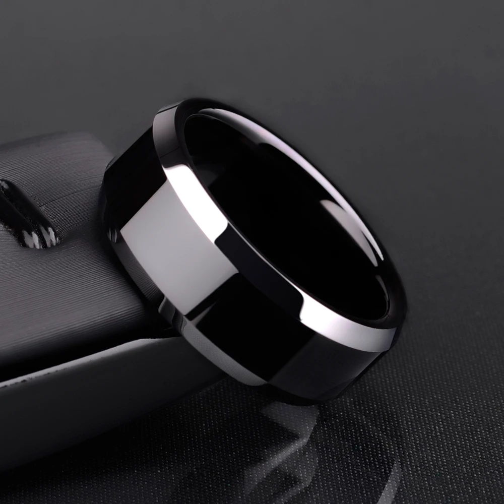 Rings for Men Black Tungsten for Thumb Couple Ring High Polished Comfort Fit Wedding Band Gift Party, Customized - Image 4