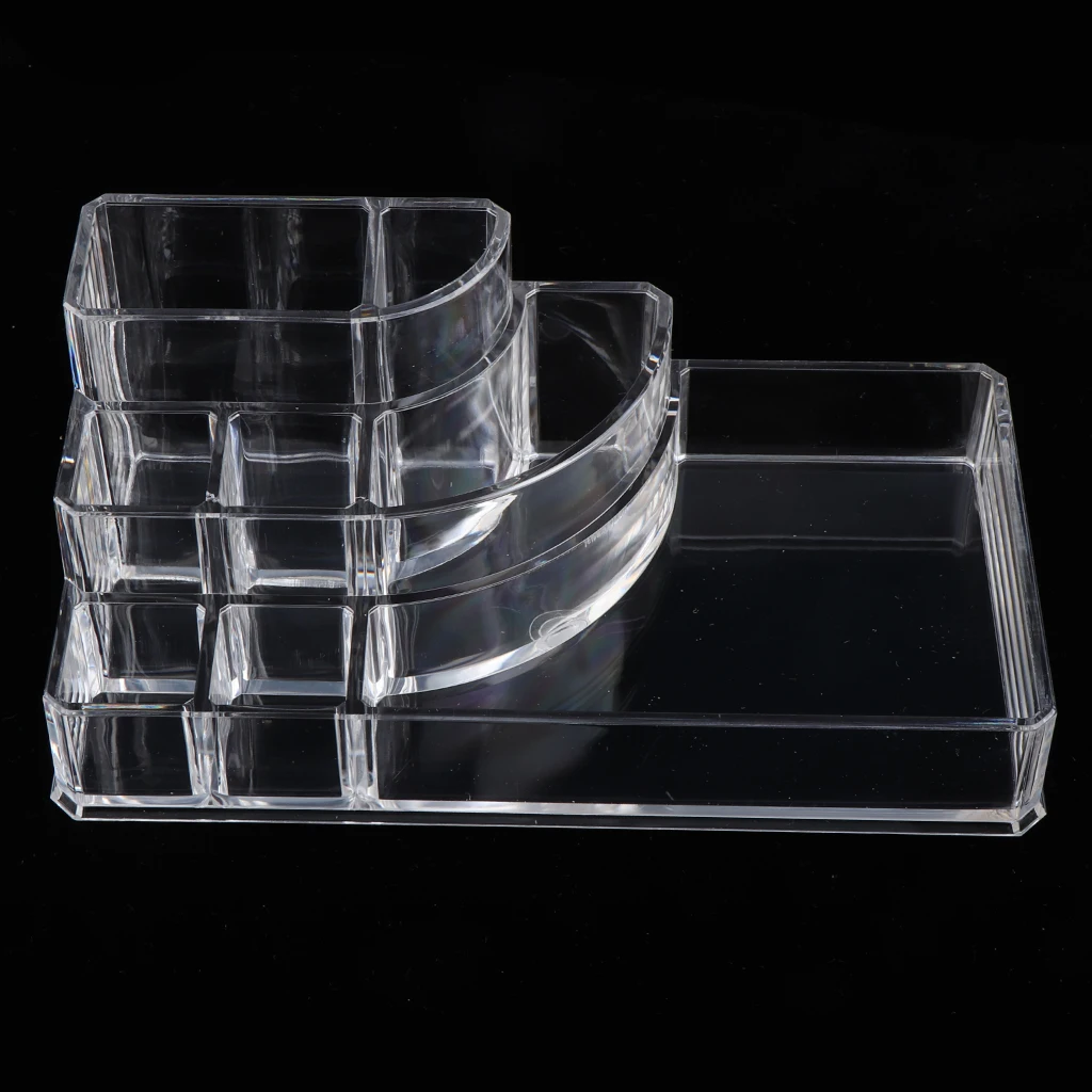 Clear Acrylic Desktop Makeup Brush Lipstick Holder Cosmetics Organizer Storage Jewelry Display Stand Holder Case