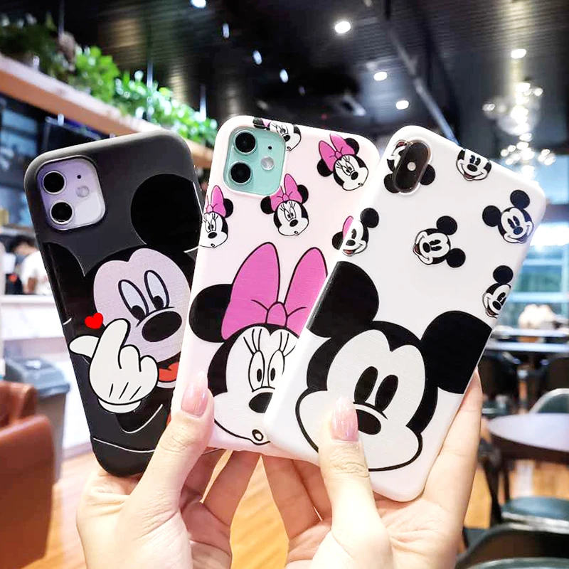 Чехол для телефона с мультяшной мышкой iPhone 11 Pro XR X Xs Max 8 7 6 Plus 6S 5S SE Samsung S20 S10 S9