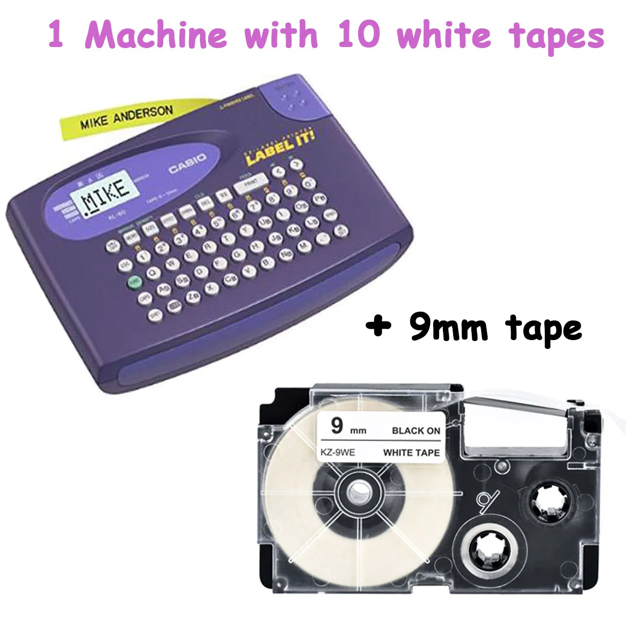add 10pcs XR-9WE KL-60-L KL-60L casio Портативный английский машина ярлыка, костюм для детей 6/9/12 мм casio для маркировки ленты XR-12WE XR-9WE XR-12YW - Цвет: add 10pcs XR-9WE