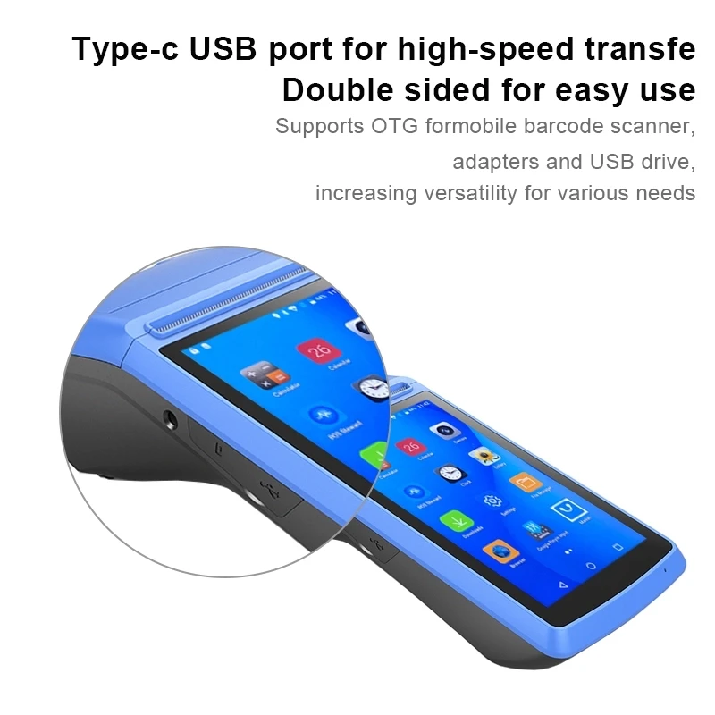 Handheld Android PDA POS Terminal Drucker 3G WIFI Bluetooth NFC Eingebaute Thermo Drucker und Barcode Reader mit Ladegerät Dock Handheld Android PDA POS Terminal Drucker 3G WIFI Bluetooth NFC Eingebaute Thermo Drucker und Barcode Reader mit Ladegerät Dock