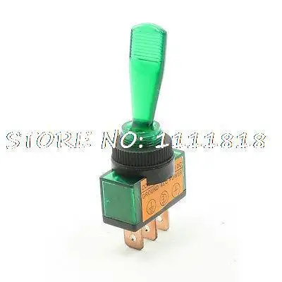 

DC 12V 20Amp Green Indicator 3 Pin SPST Rocker Actuator On/Off Toggle Switch