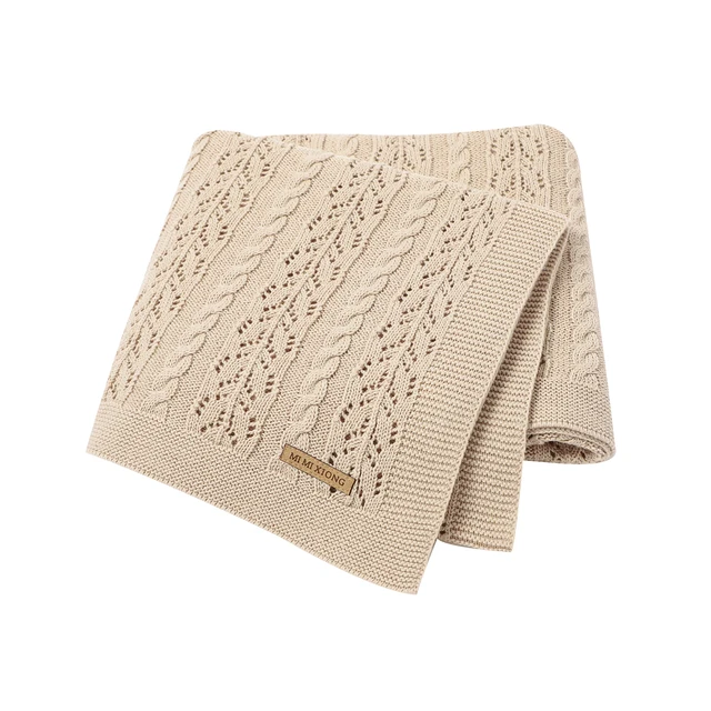 couette bebe tricotées pour nouveau-né garçon fille, couverture d'emmaillotage en mousseline