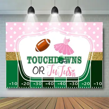 

Touchdowns or Tutus Gender Reveal Backdrop Boy or Girl He or She Pink or Blue Prince or Princess Baby Shower Background