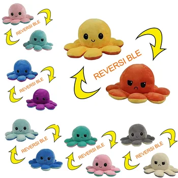

Cute Soft Simulation Reversible Octopu Doll Kids Christmas Gift Double-sided Flip Plush Toy Child Birthday present Fast Ship