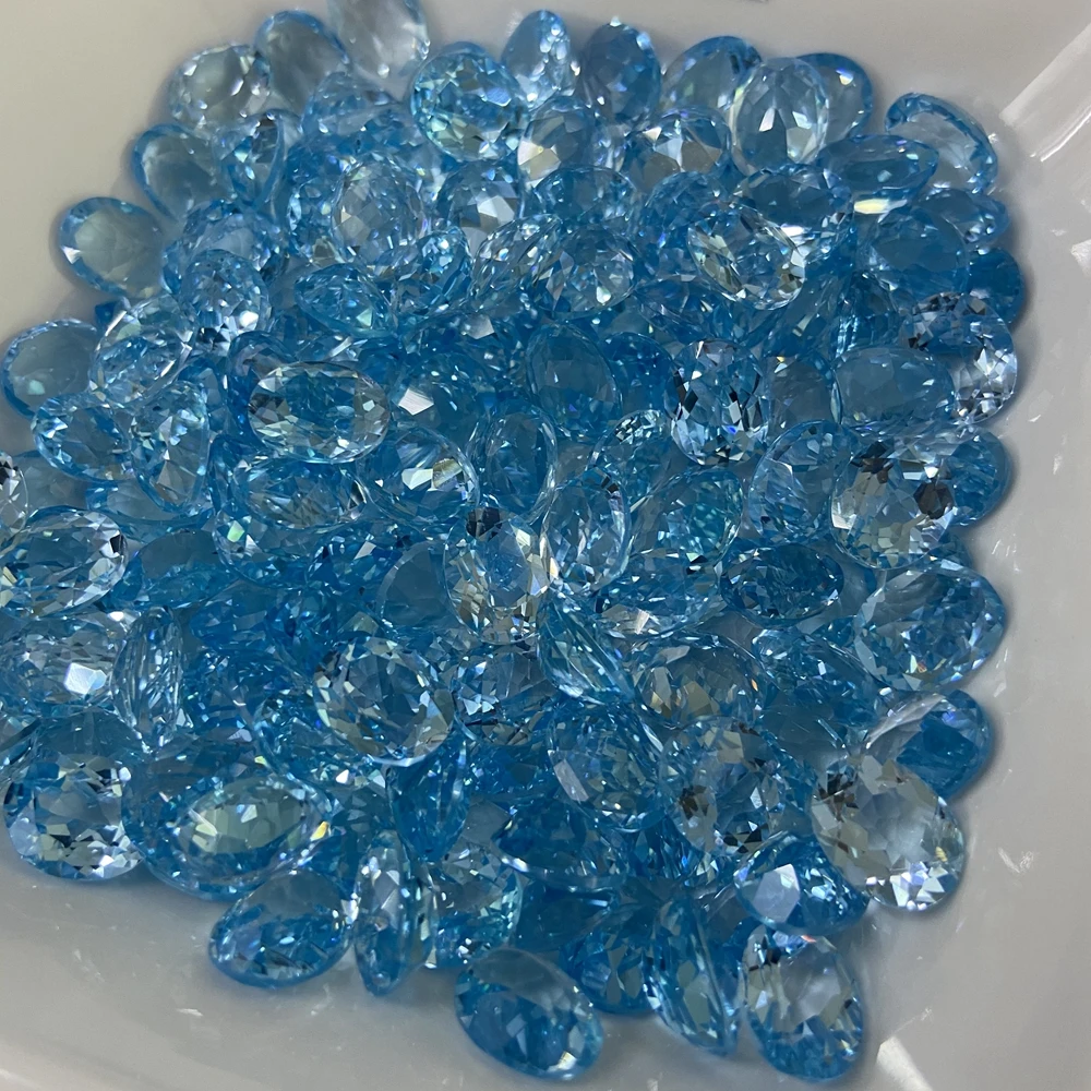 10&times;8mm 3.4 carats natural topaz Oval cut sky blue topaz gemstone loose stone
