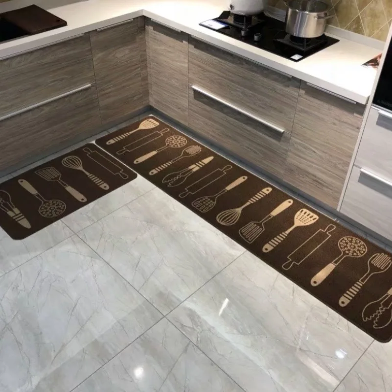 

Kitchen Floor Mat Strip Water Oil Resistance Household Carpet Machine Washed Non-Slip Wear-Resistant Door Bedroom Floor Mat