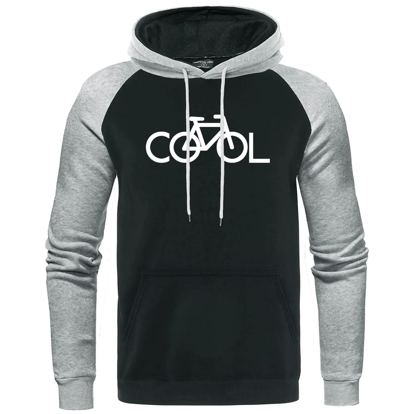 Bike It's Cool, реглан, толстовки, мужские,, осень, зима, толстовка, толстовка, мужская, для досуга, теплая, уличная, мужская, с капюшоном, брендовый пуловер - Цвет: gray black 5