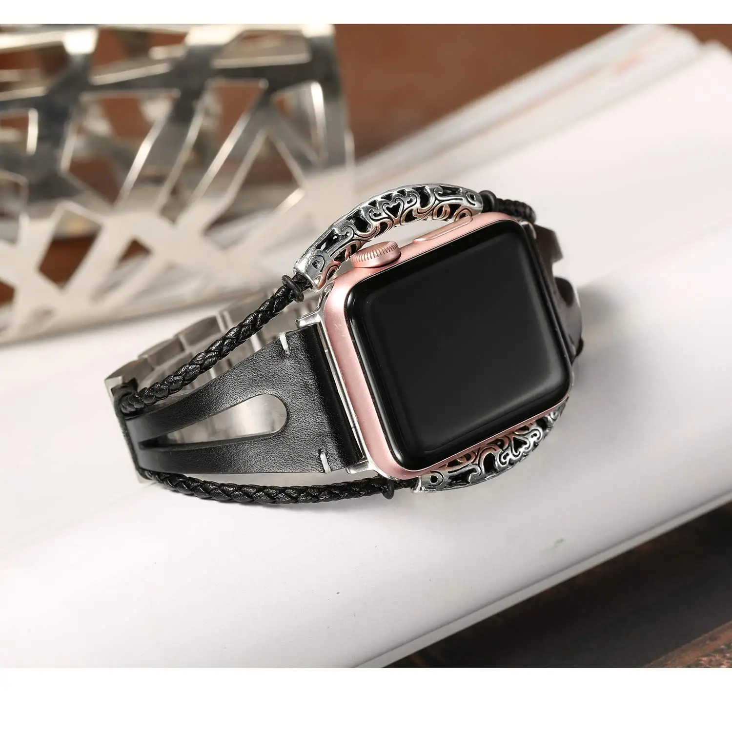 Кожаный ремешок для Apple Watch Series 6 5 4 3 SE браслет ручной работы из натуральной кожи