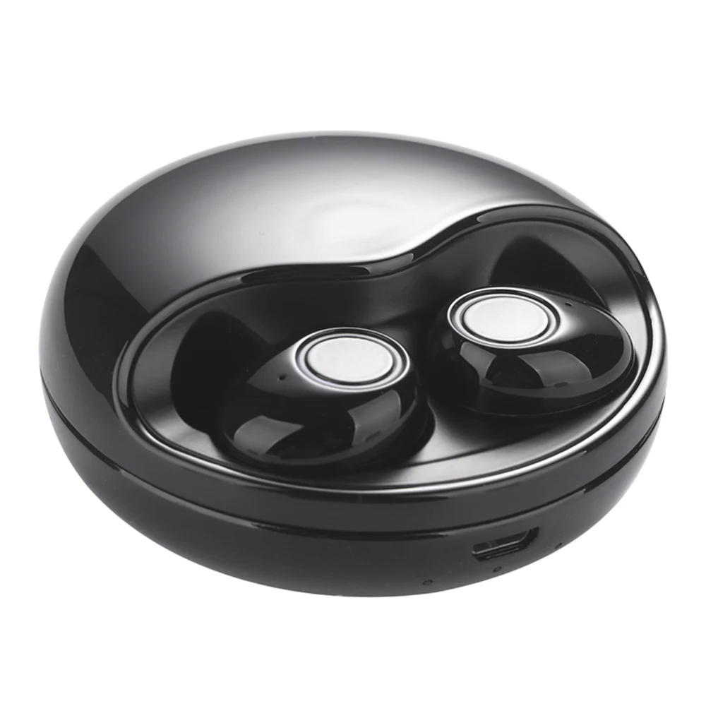 Черный K10 TWS Stereo Wireless BT5.0 Earbuds Headphones with Charging Box Supporting Wireless Charge in-ear Headsets for Android / iOS - Цвет: Черный