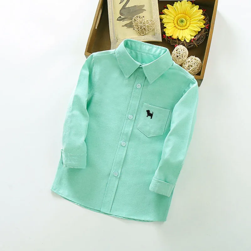 IENENS Boys Shirts Clothes Solid Color Baby Long Sleeve Shirts Kids Spring Tops Tees Children Casual Blouse