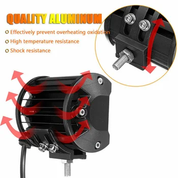 

Accessory LED work light Tool Beam Fog 2pcs Lamp Car 6000K Waterproof IP67