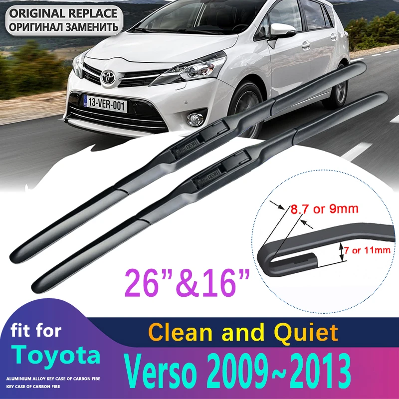 Escobillas de limpiaparabrisas delanteras para Toyota Verso AR20, 2009, 2010, 2011, 2012, accesorios para coche, limpiaparabrisas, limpieza|Limpiaparabrisas| - AliExpress